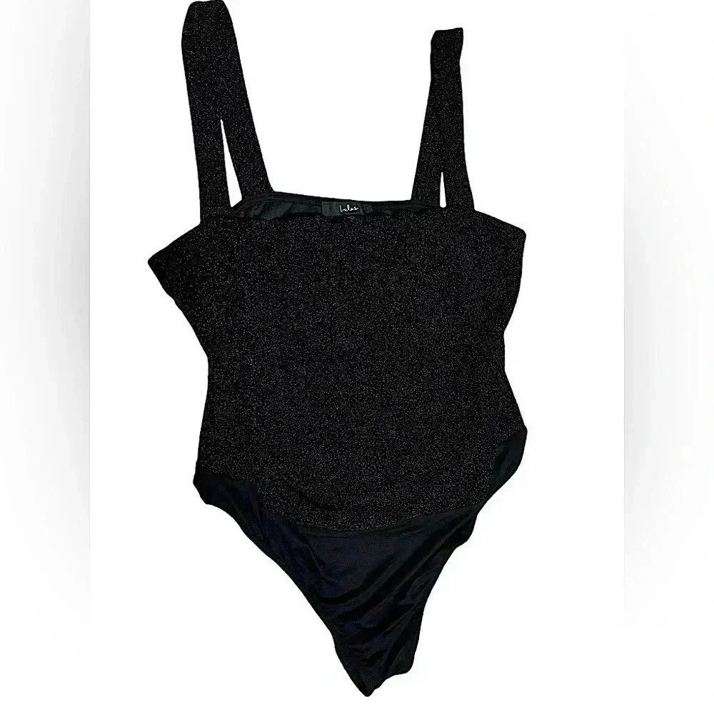 Lulus black sparkle bodysuit tank size XL